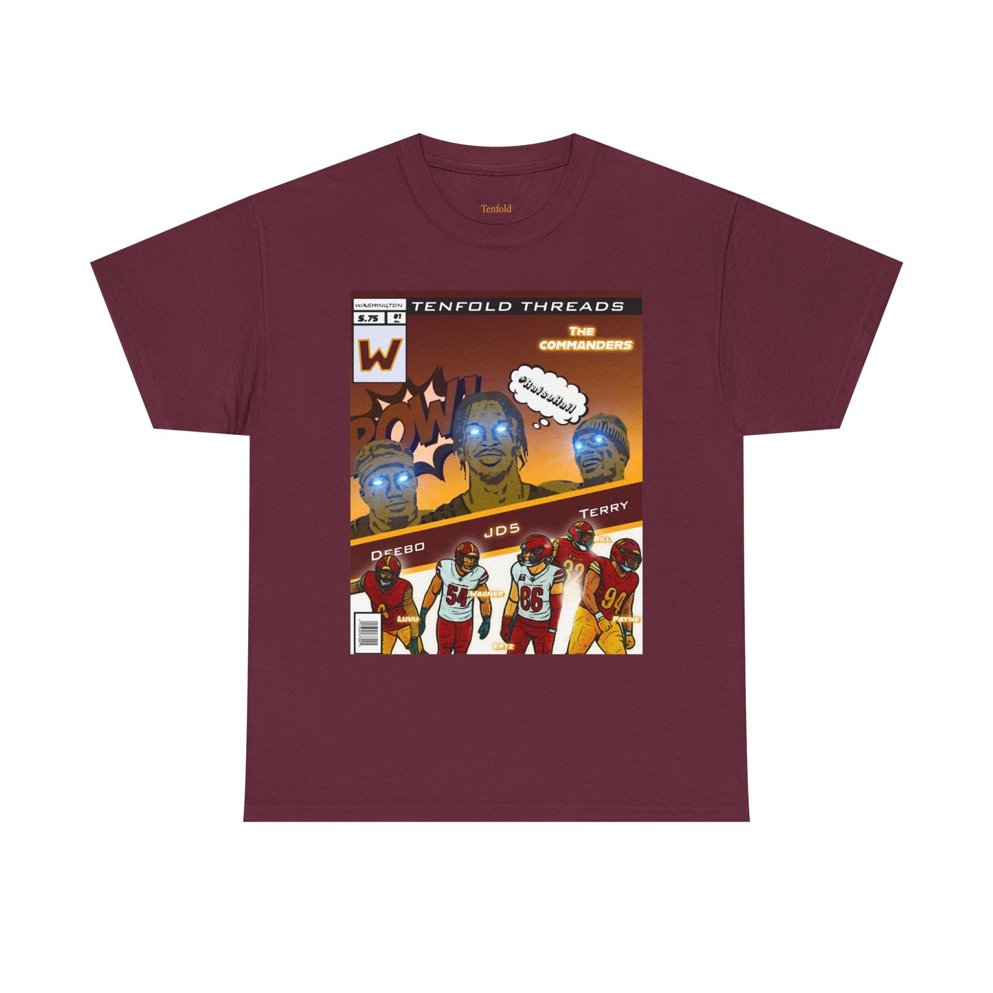 Tenfold Threads Unisex Graphic Tee - Washington Commies Bring The POW! Comic Book Tee