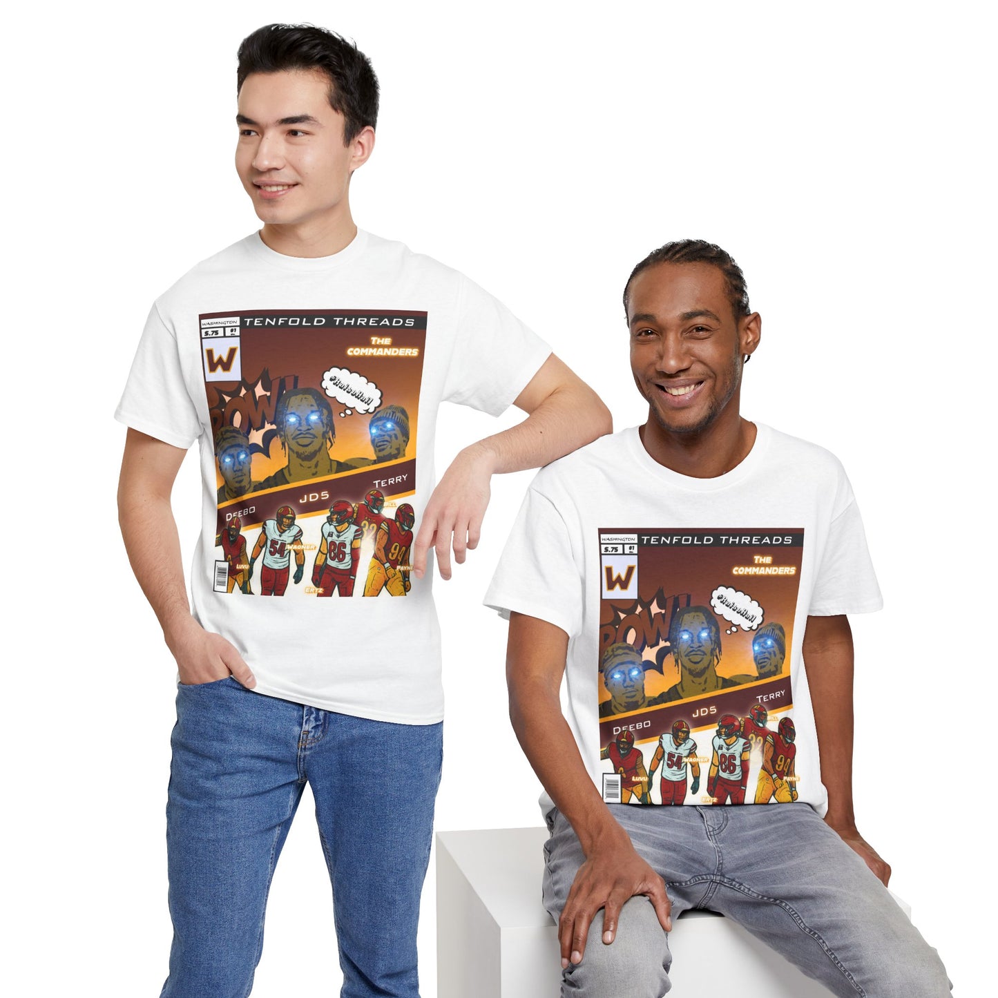 Tenfold Threads Retro Comic Book Commanders Graphic Tee