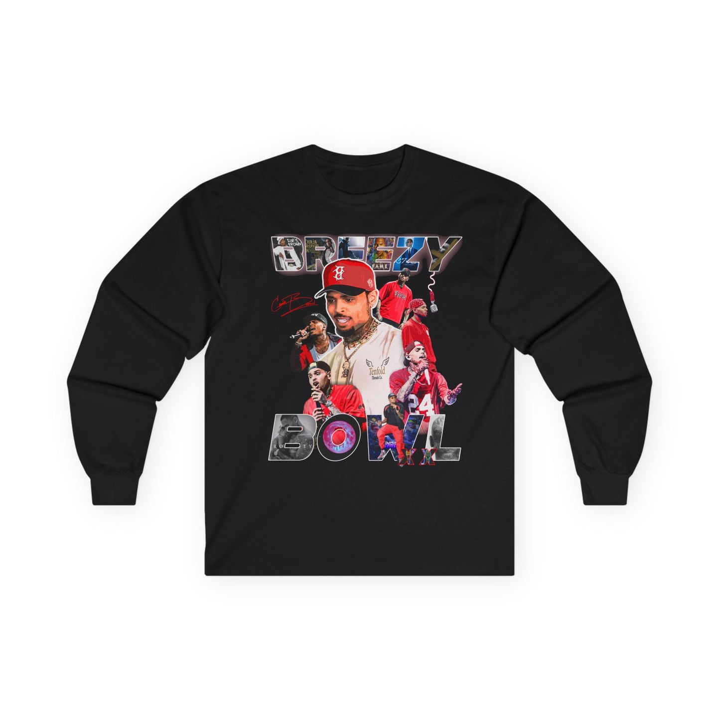 Tenfold Threads Breezy Bowl Graphic Long Sleeve, Unisex Oversized T-Shirt, Streetwear Fashion, Casual Wear, Music Lovers