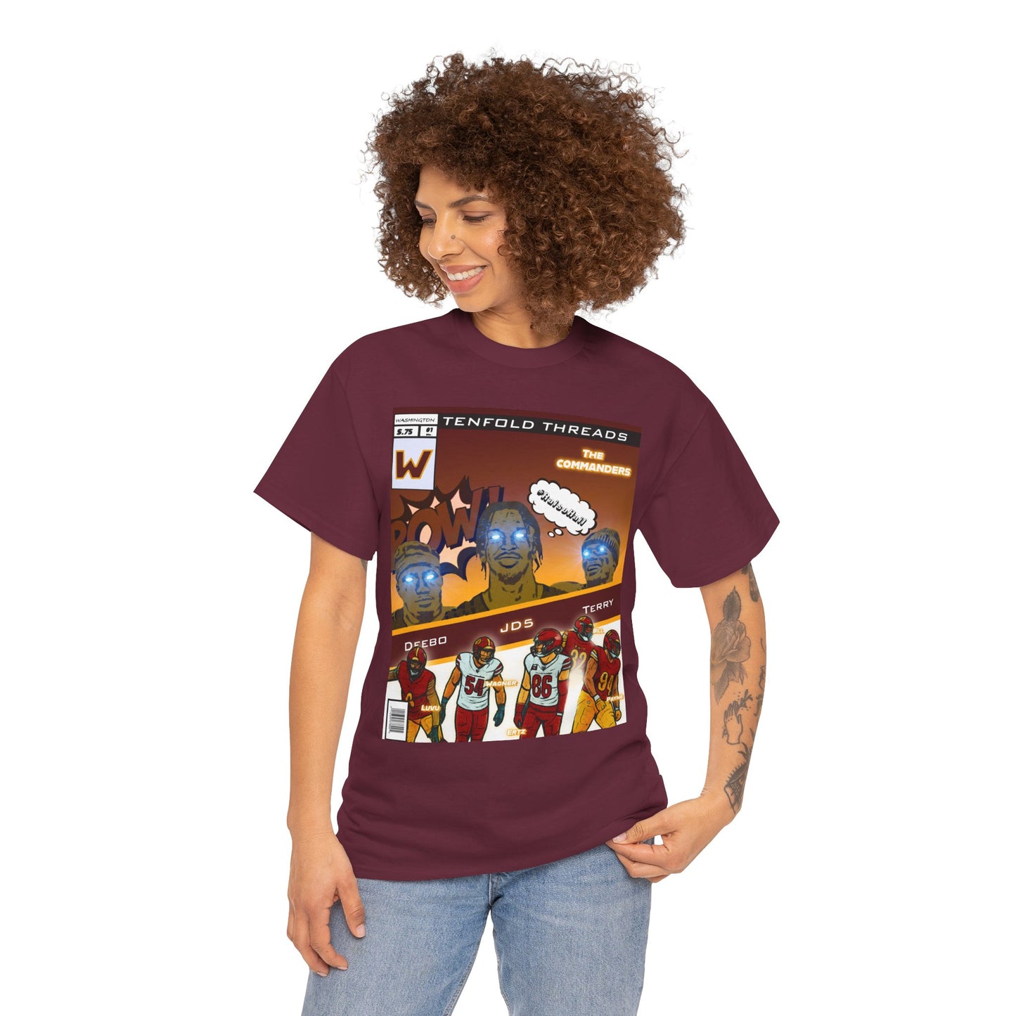 Tenfold Threads Unisex Graphic Tee - Washington Commies Bring The POW! Comic Book Tee