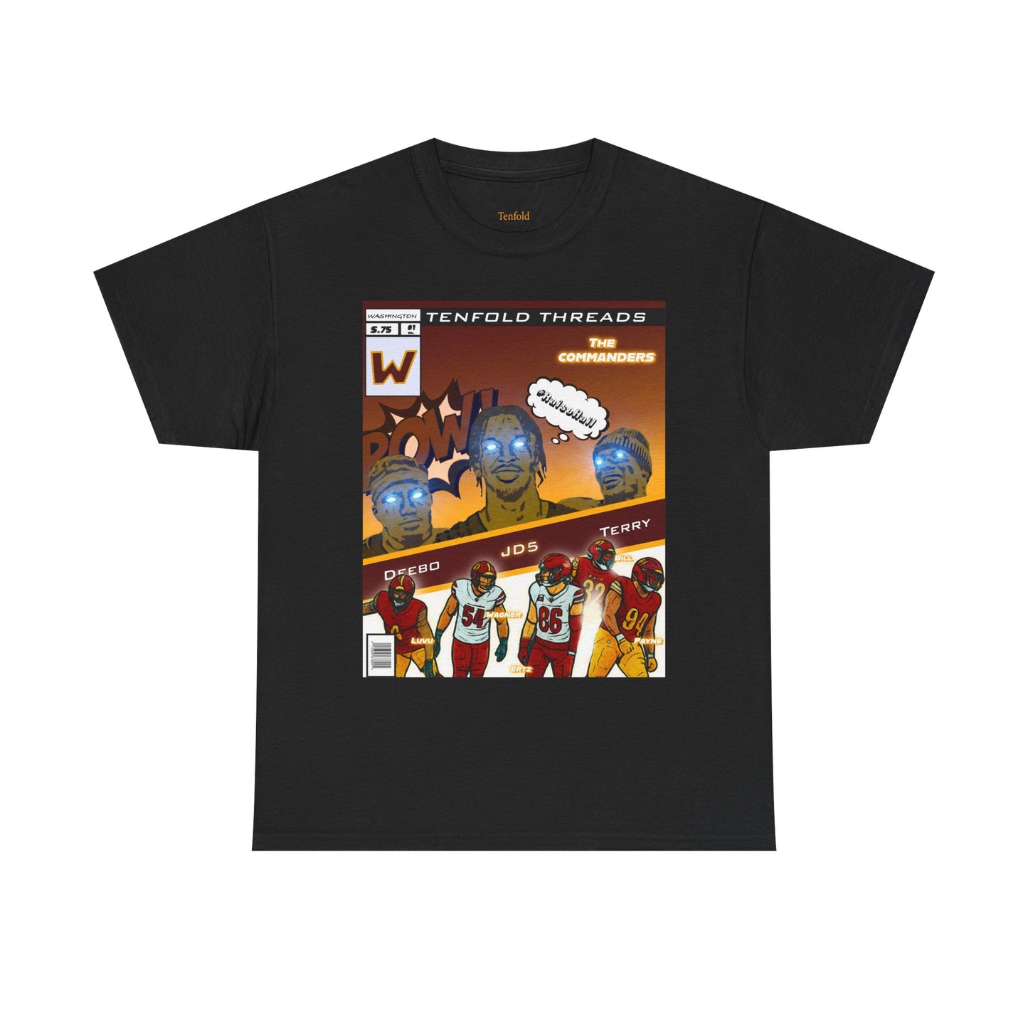 Tenfold Threads Unisex Graphic Tee - Washington Commies Bring The POW! Comic Book Tee